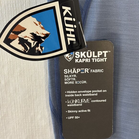 Kühl Ws Skulpt Tight Kapri Slate Blue XS Stretch Knit UPF 50+ Activewear - Picture 7 of 10